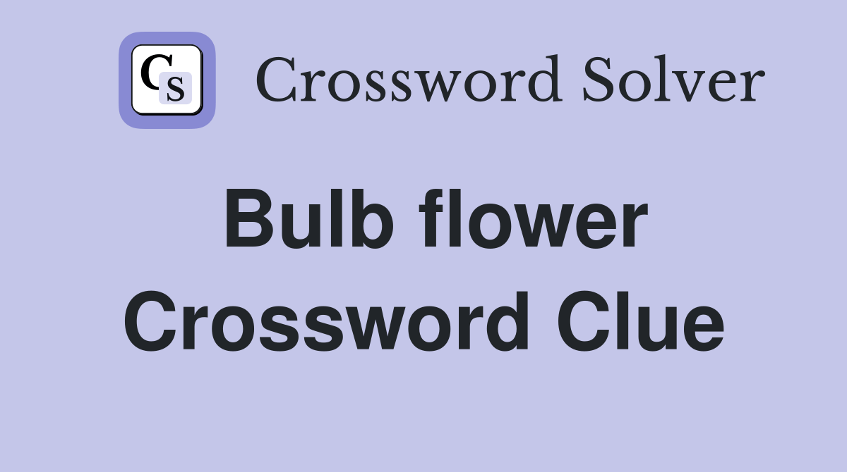 Bulb flower Crossword Clue Answers Crossword Solver
